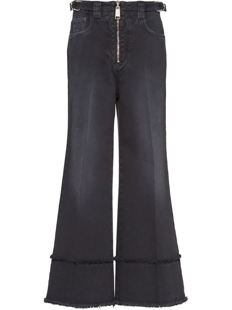 Drill cropped trousers
