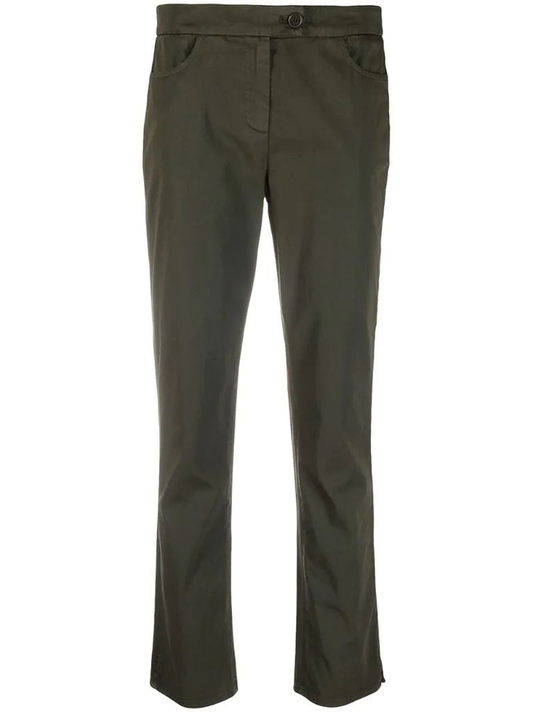 button-fastening flared trousers