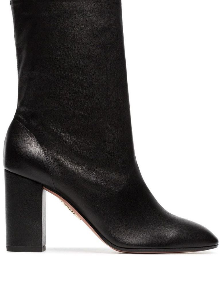 black 'Boogie 85' scrunch leather boot