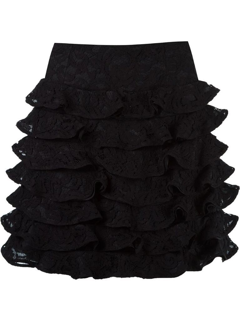 ruffled silk skirt