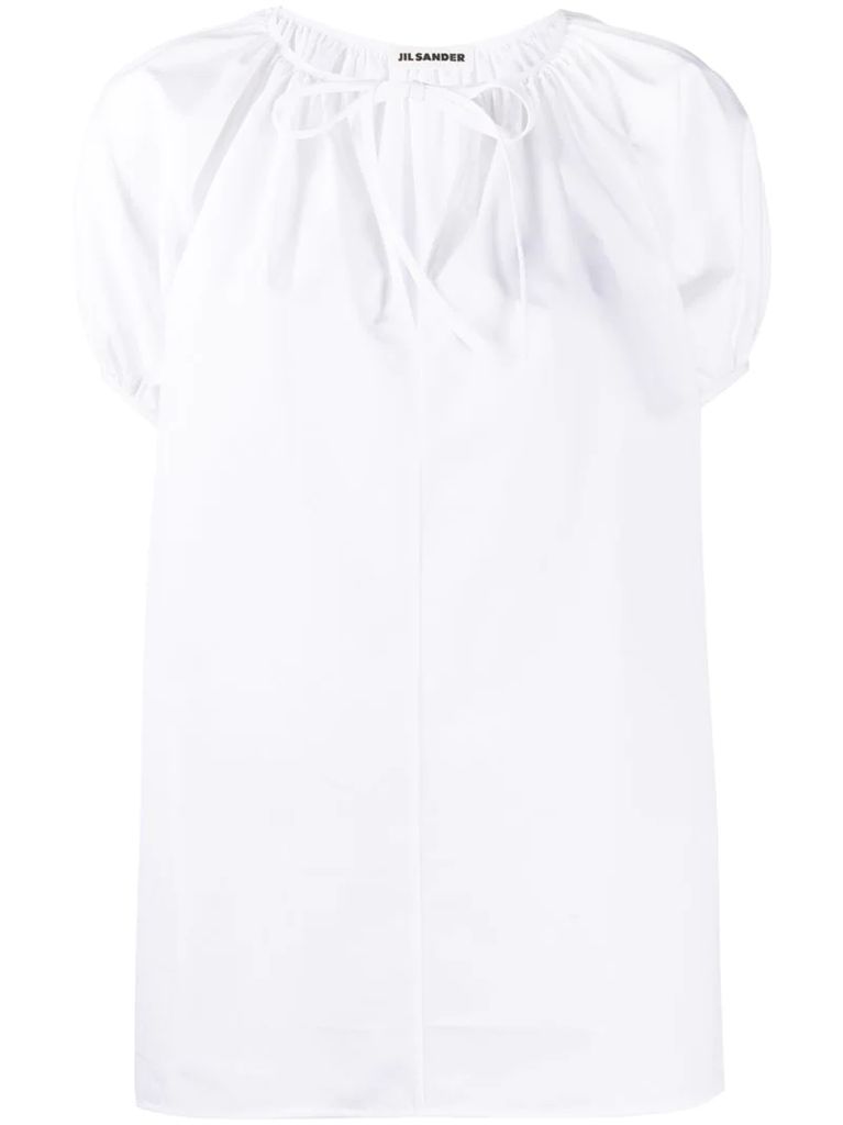 cap sleeve cut-out detail blouse