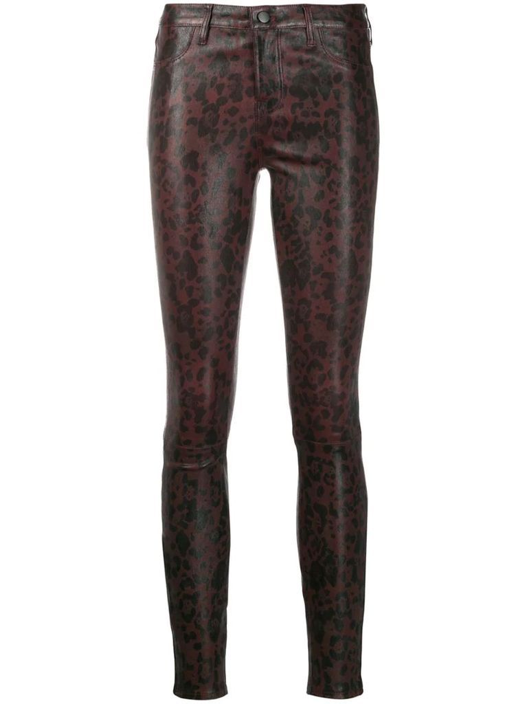 leopard print skinny trousers