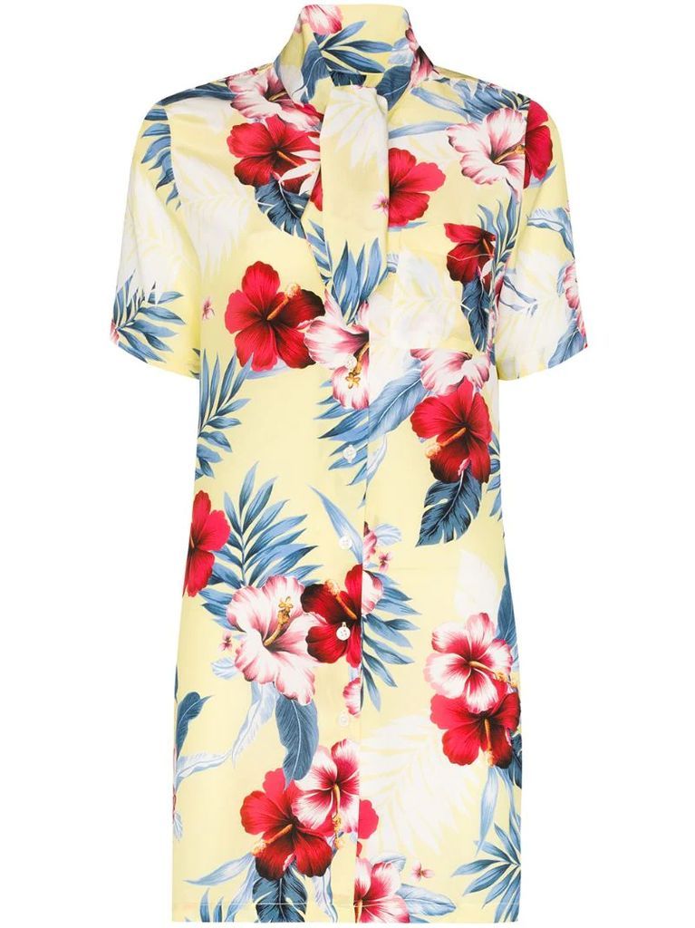 tropical flower print dress