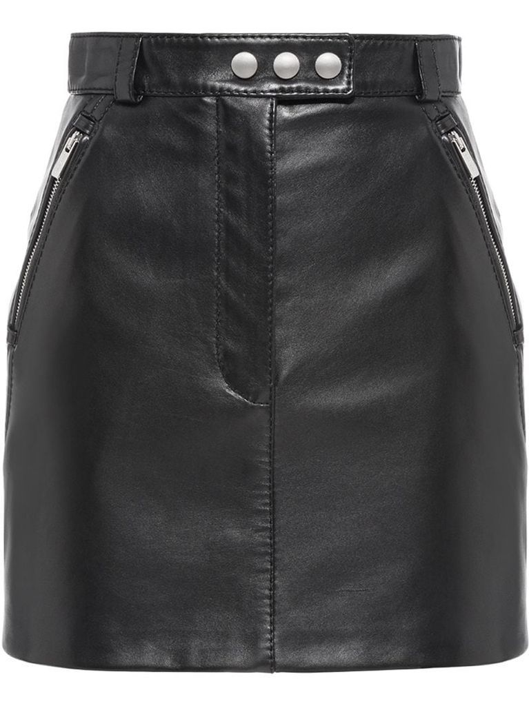 high-waisted mini skirt