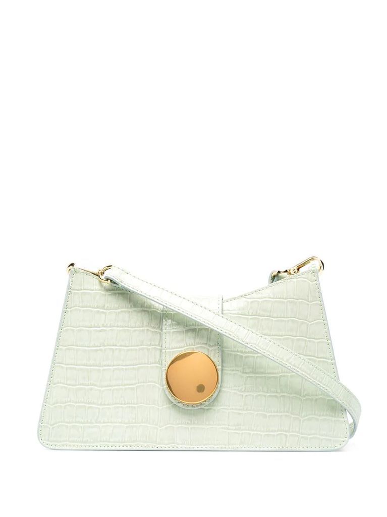 Baguette crocodile-effect shoulder bag