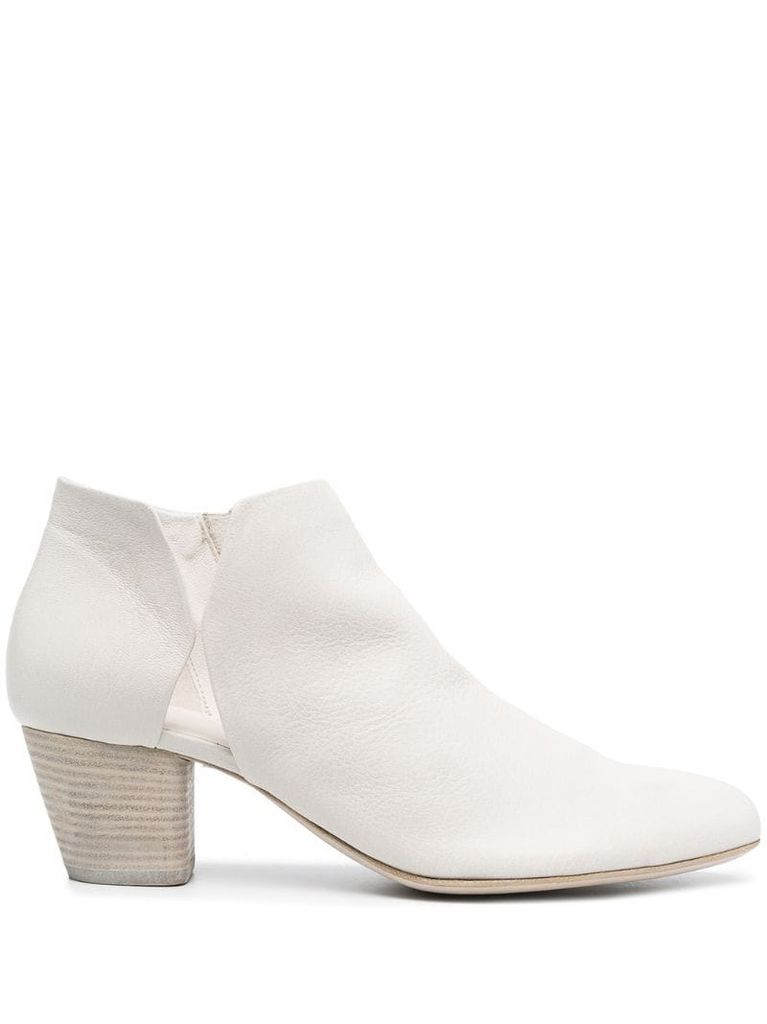 cut-out detail leather ankle boots