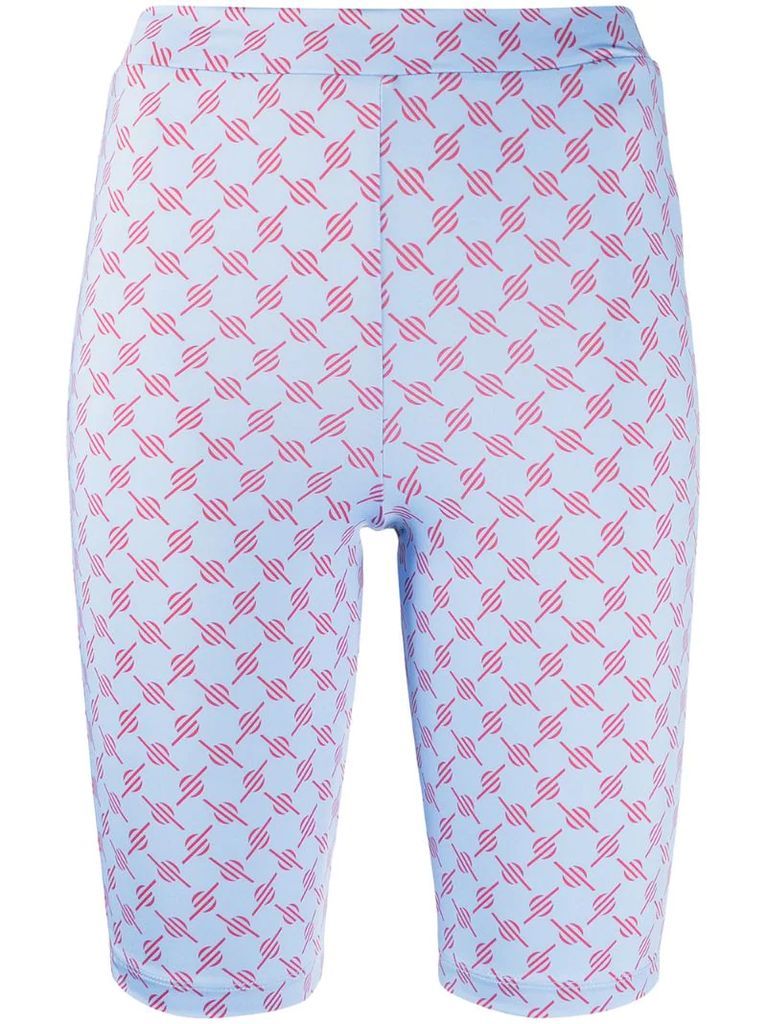 geometric print stretch-fit shorts