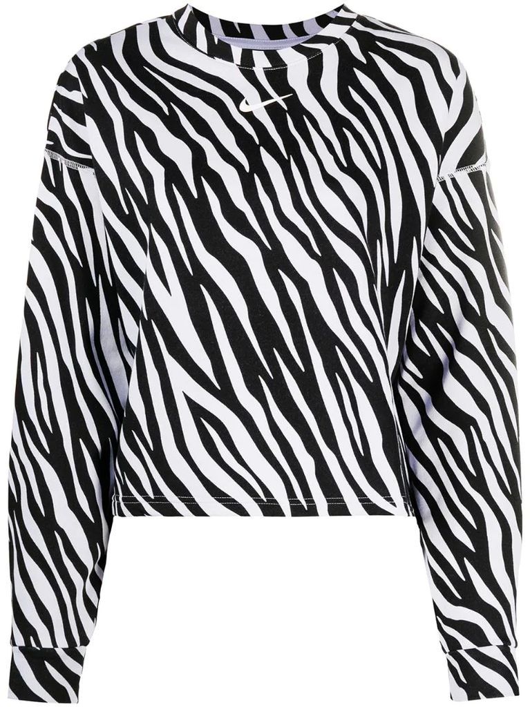 zebra-print sweatshirt