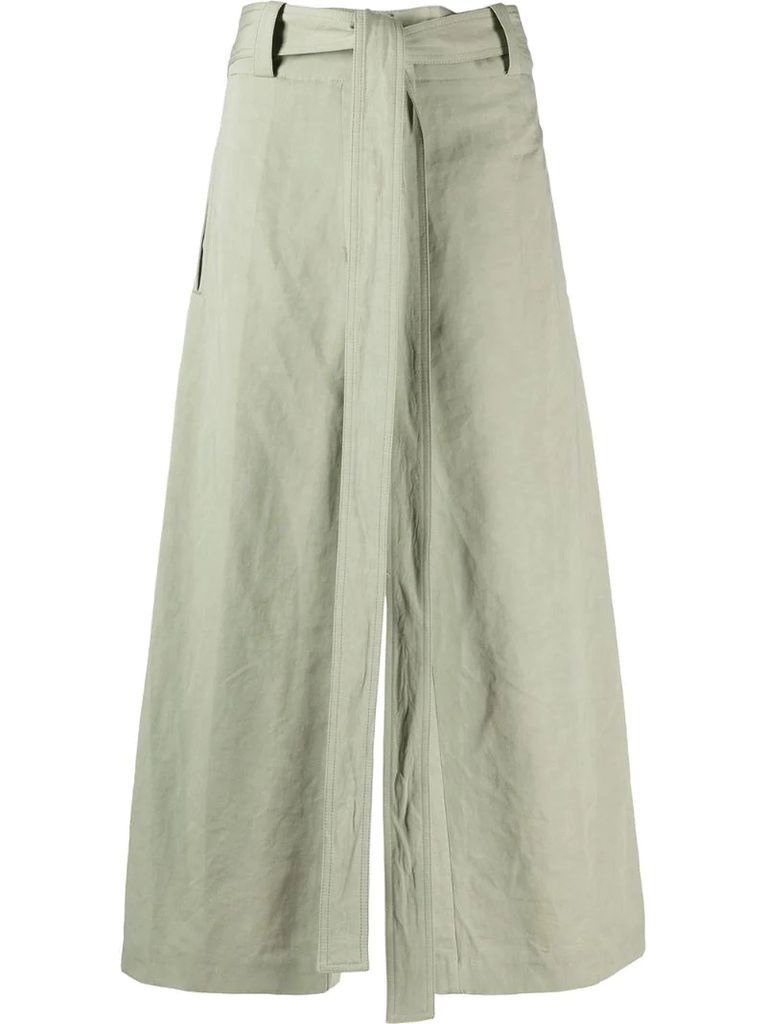 tied-waist cropped trousers