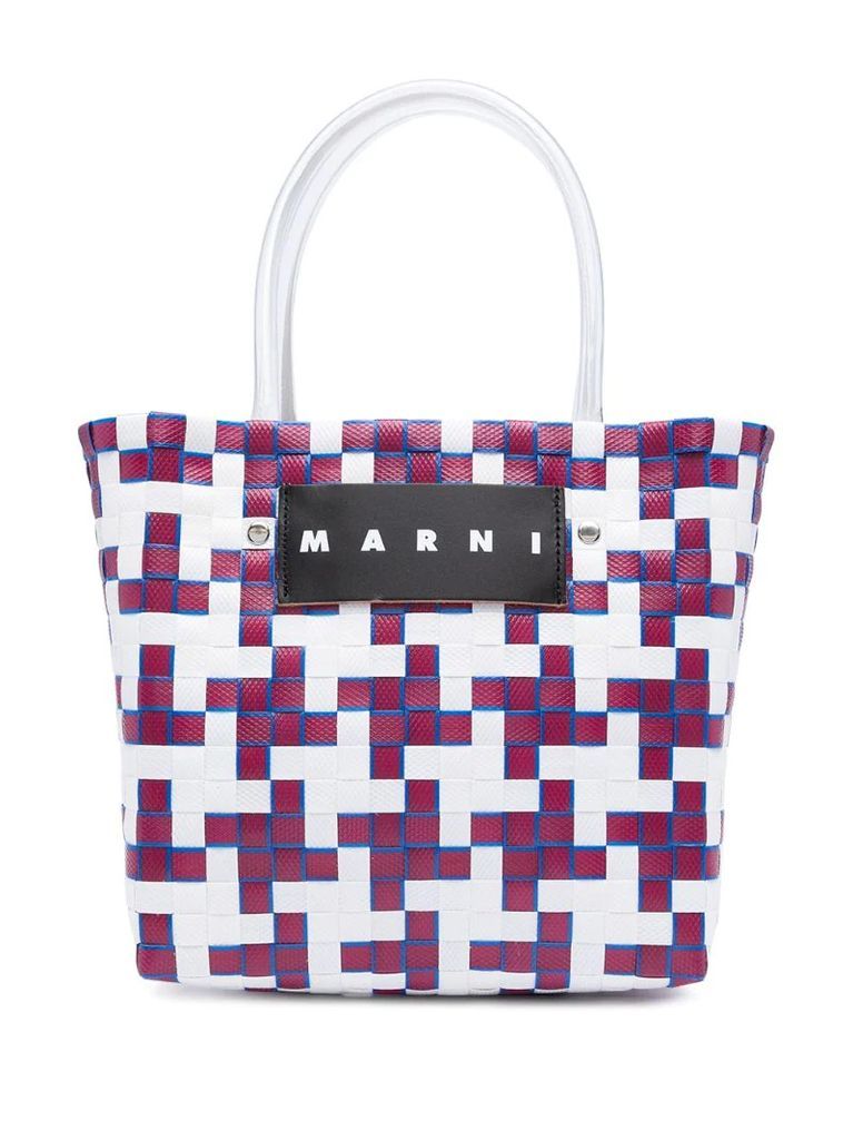woven squared tote bag