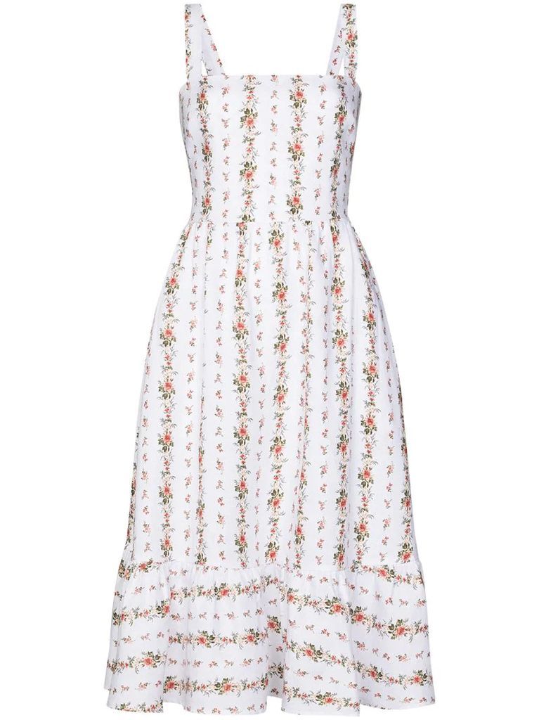 Manet ruffled floral-print linen midi dress