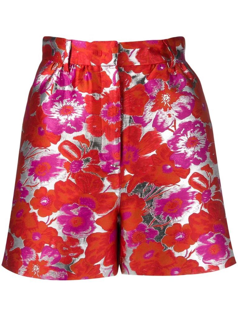 floral jacquard shorts