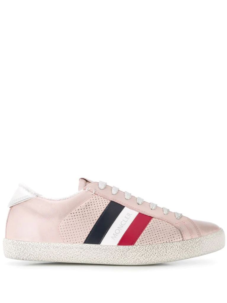 striped low-top trainers