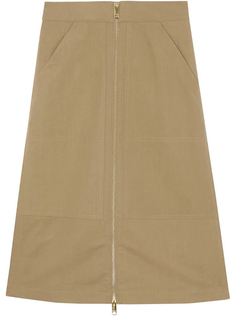 Cotton Silk High-waisted Skirt