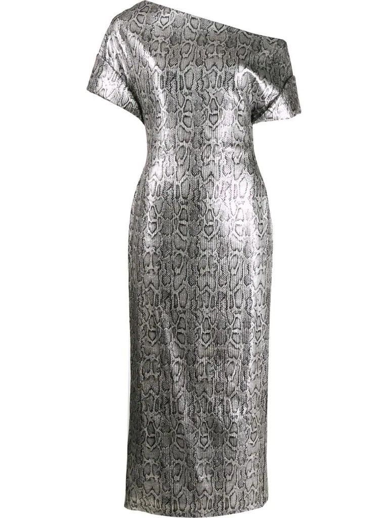 sequin snake print dress