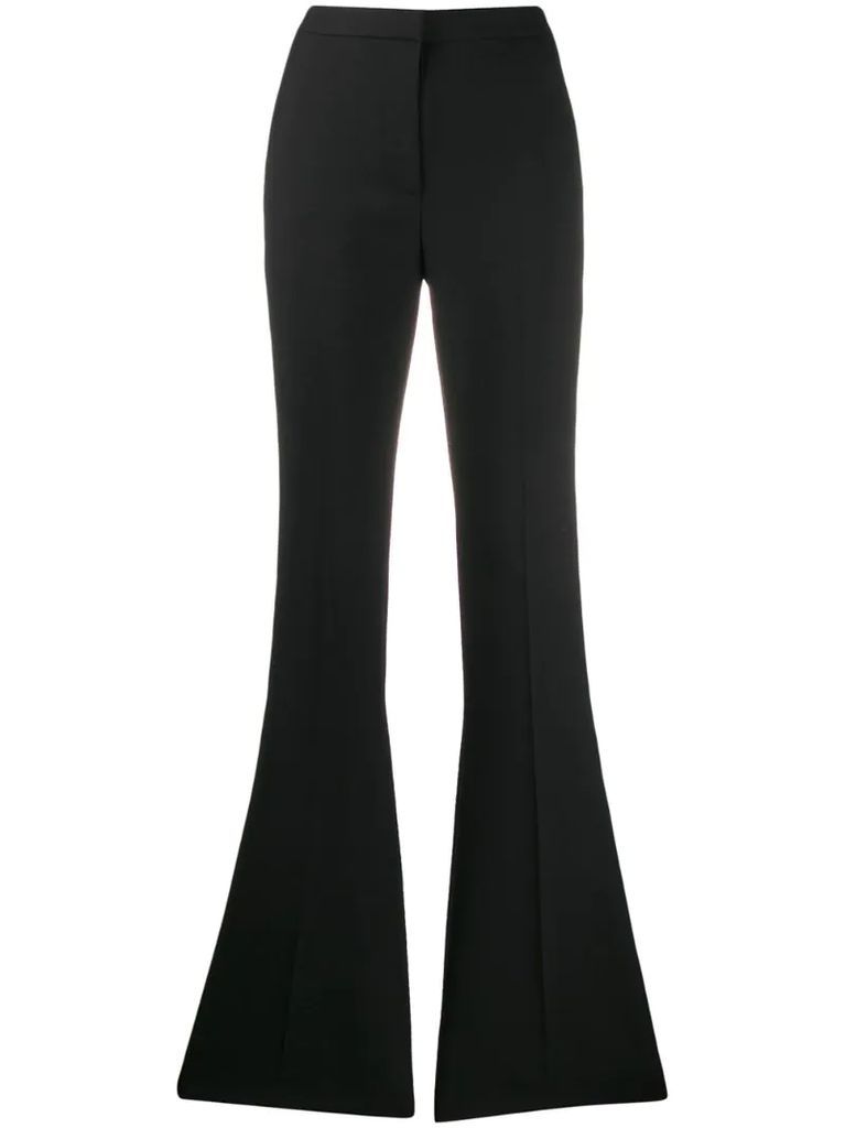 high-rise flared tailored trousers
