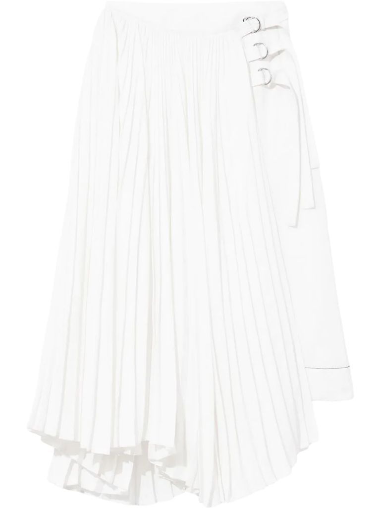 pleated buckle skirt