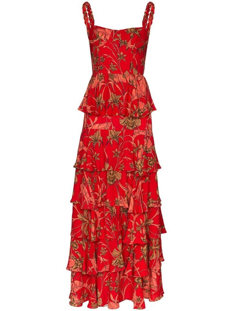 Life Goals tiered floral-print cotton maxi dress