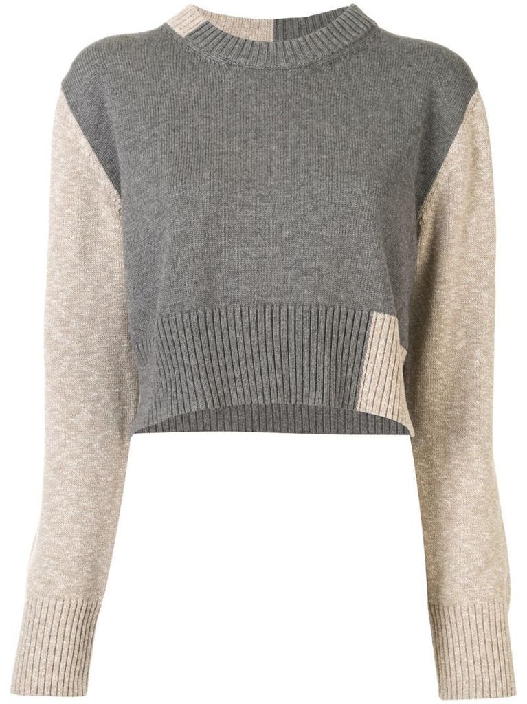 two-tone cropped jumper