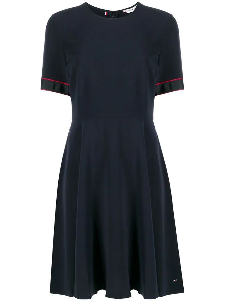 short-sleeve pleated dress