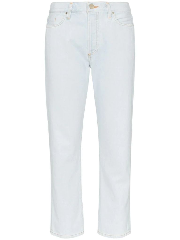 pale blue the low slung with clean set of pockets jeans