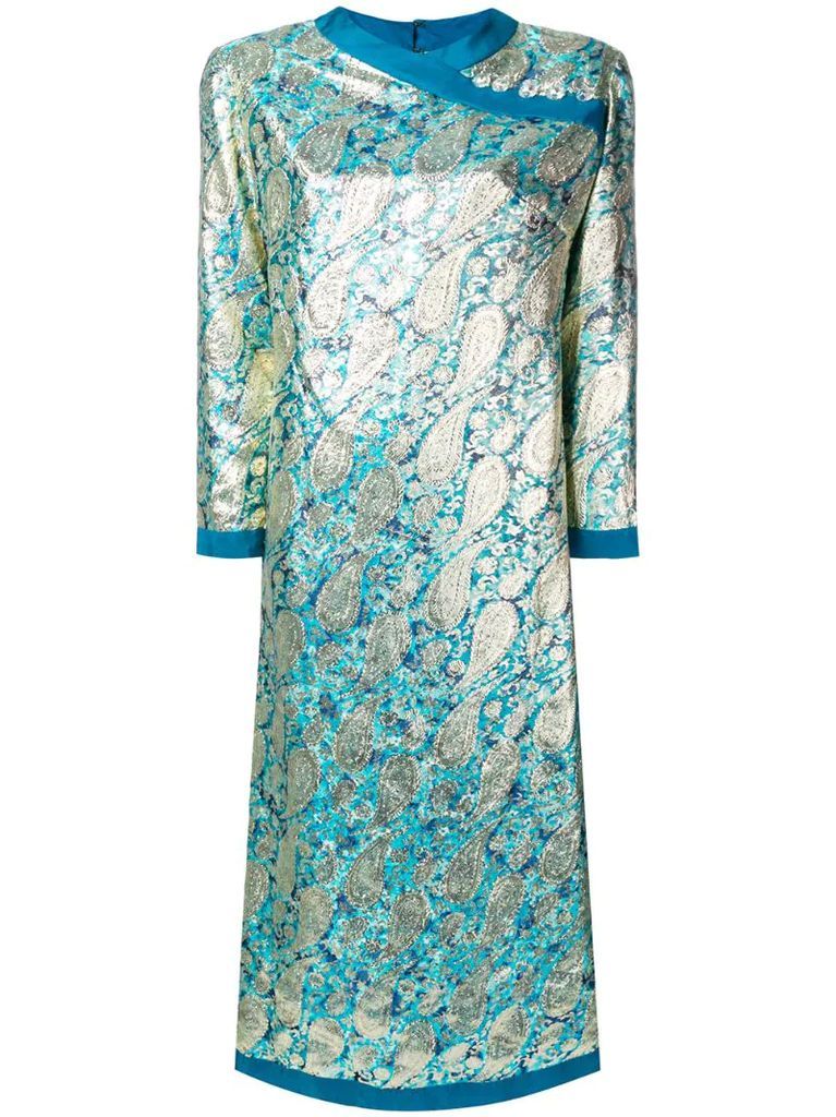 1960's paisley jacquard dress
