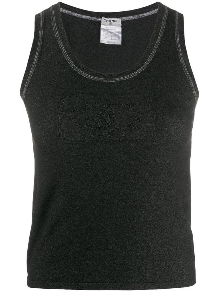 2004 logo embroidery knitted tank