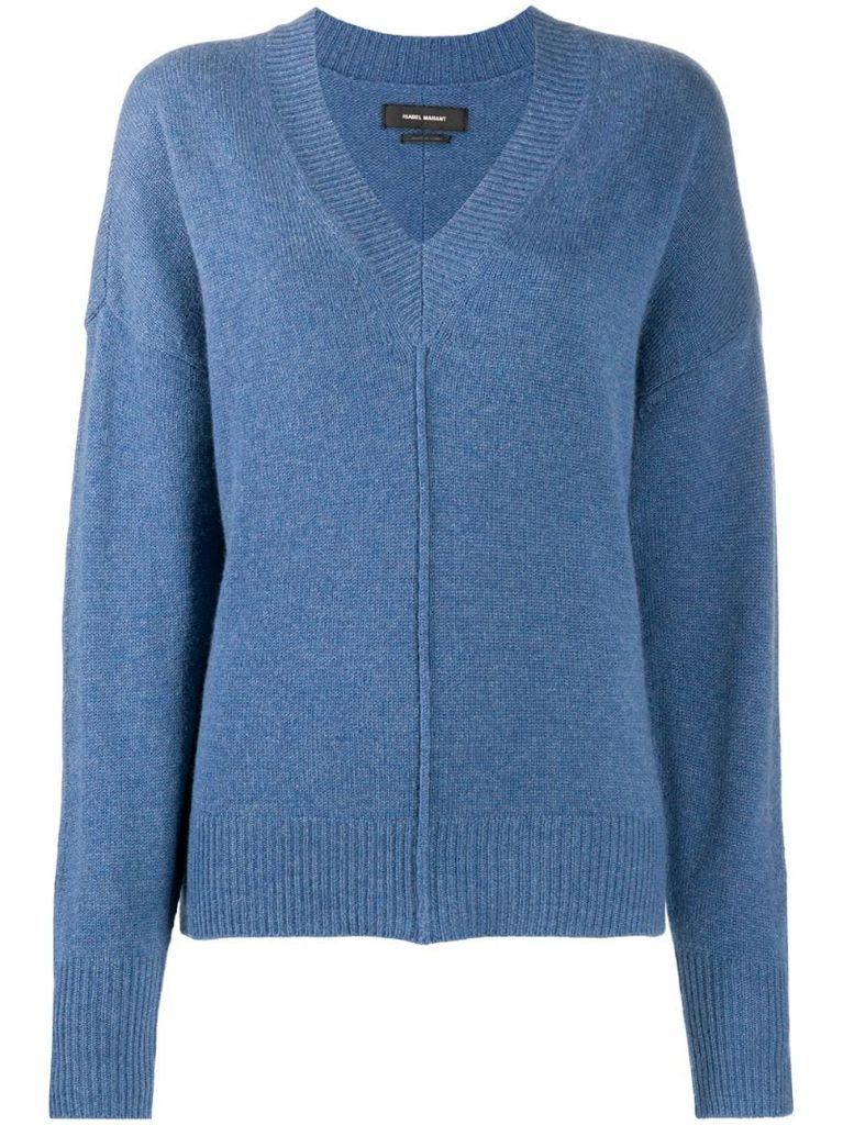 cashmere-mix v-neck knit jumper