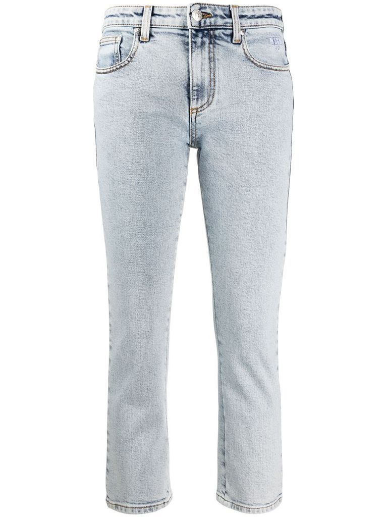 cropped denim jeans