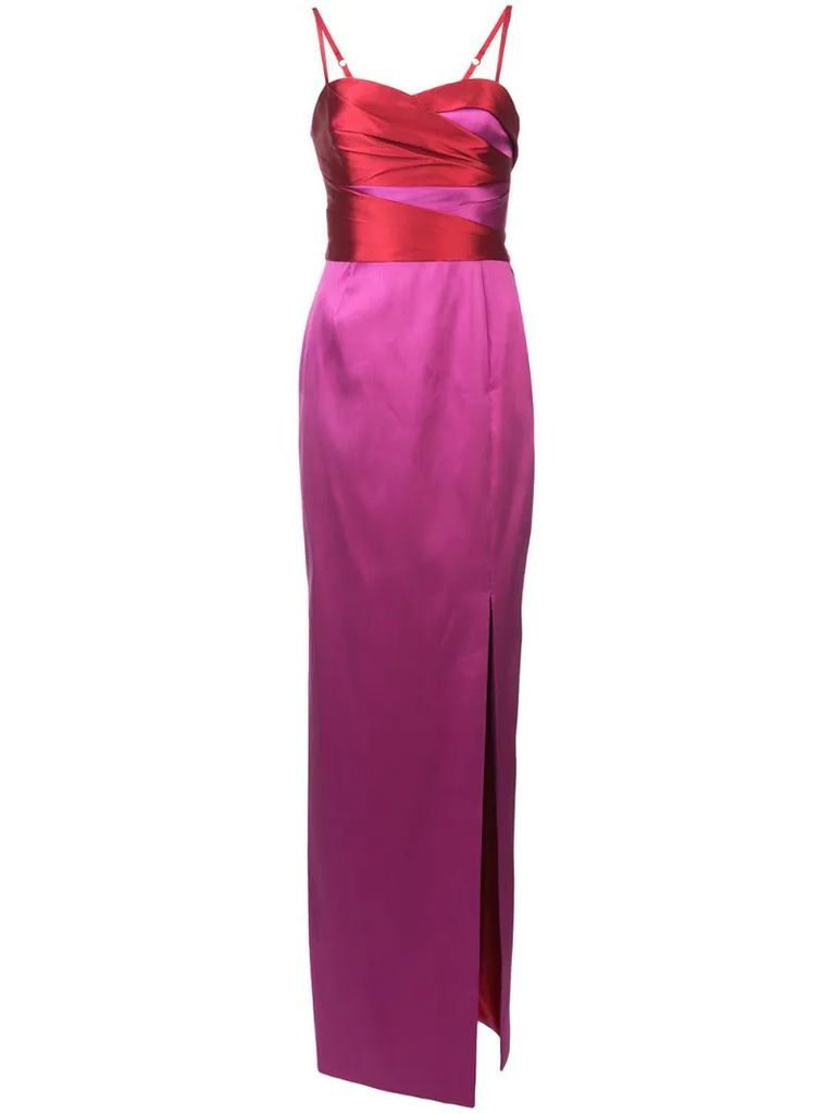 colour-block column gown