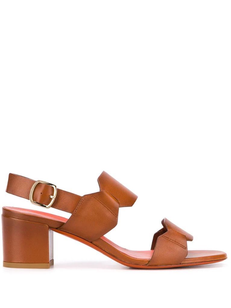 double-strap heeled sandals