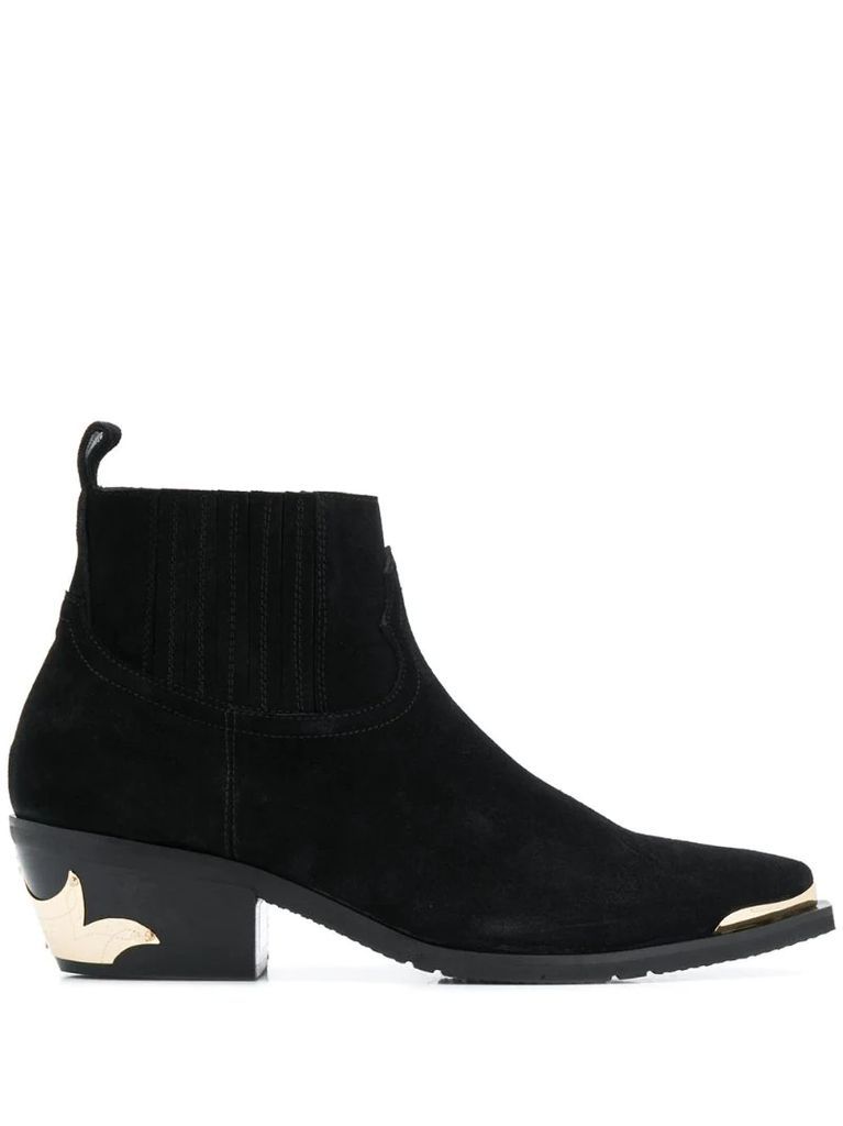 textured slip-on ankle boots