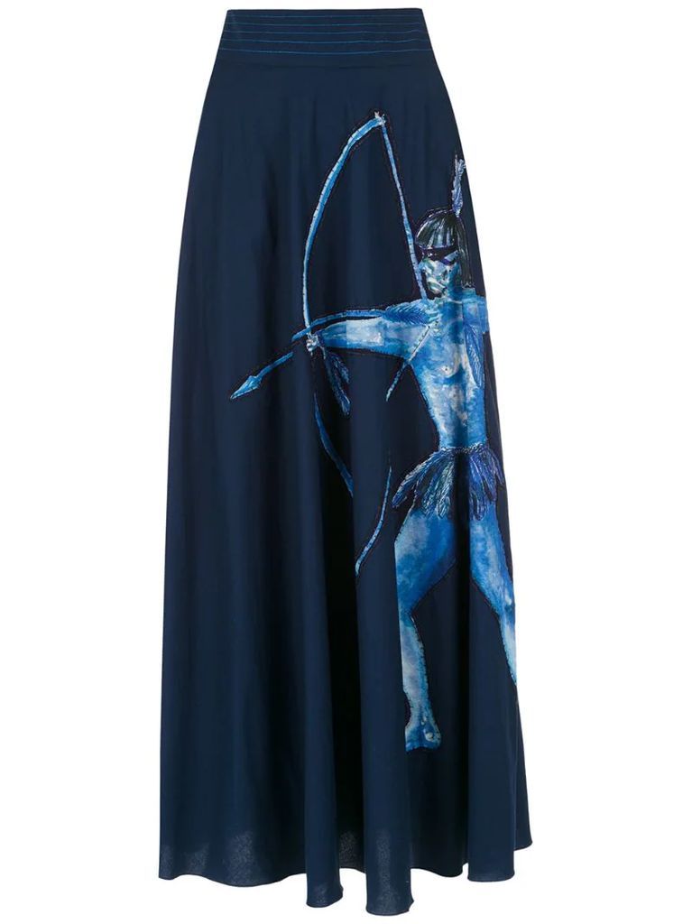 midi Arara Azul skirt