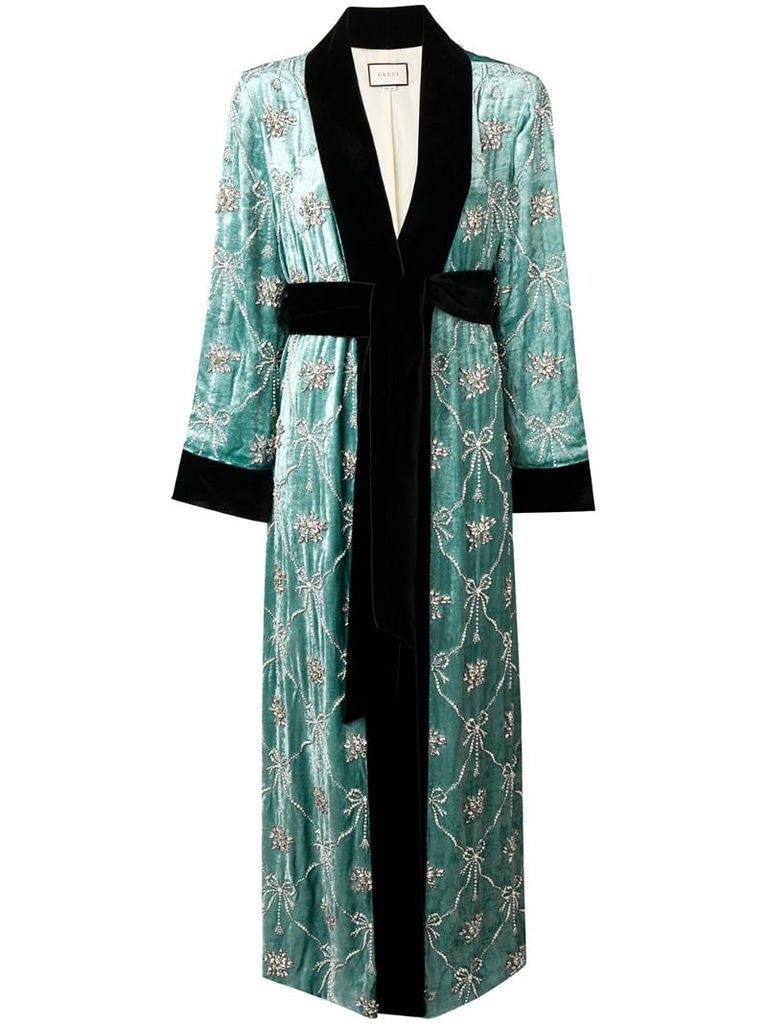 embellished robe coat