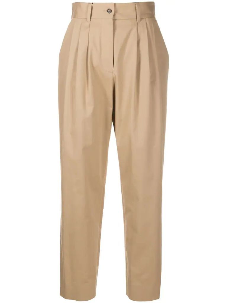 high-waisted chino trousers