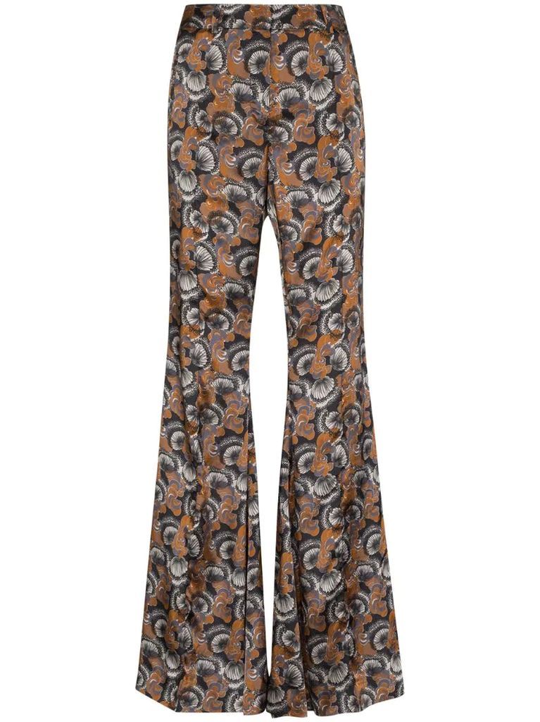 The Stockard graphic-print flared trousers