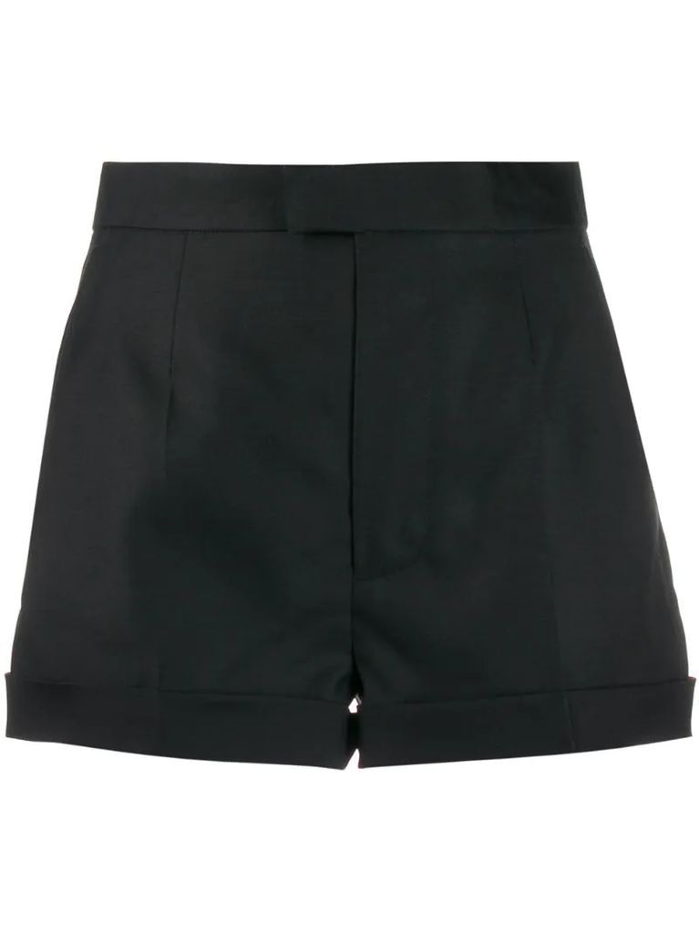 high-waisted fitted shorts