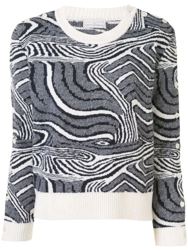 zebra pattern virgin wool jumper