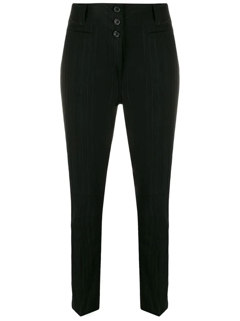 striped slim fit trousers
