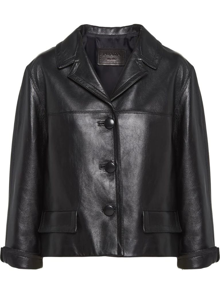 boxy leather jacket