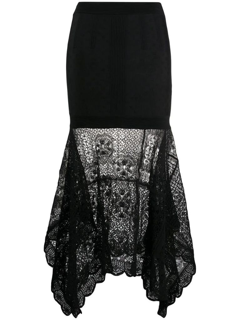 patchwork lace knitted skirt