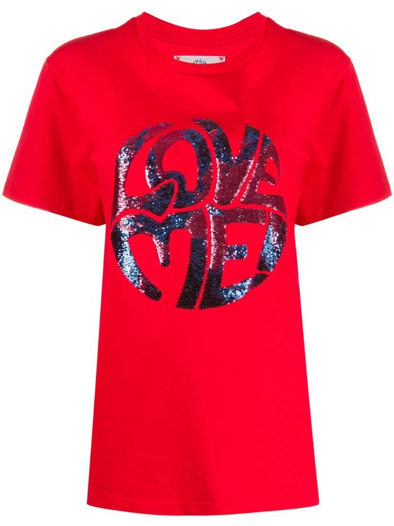 Love Me embellished T-shirt