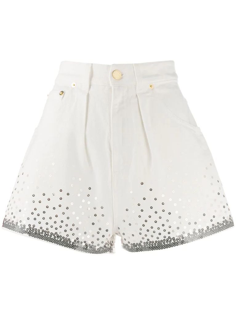 sequin embellished shorts