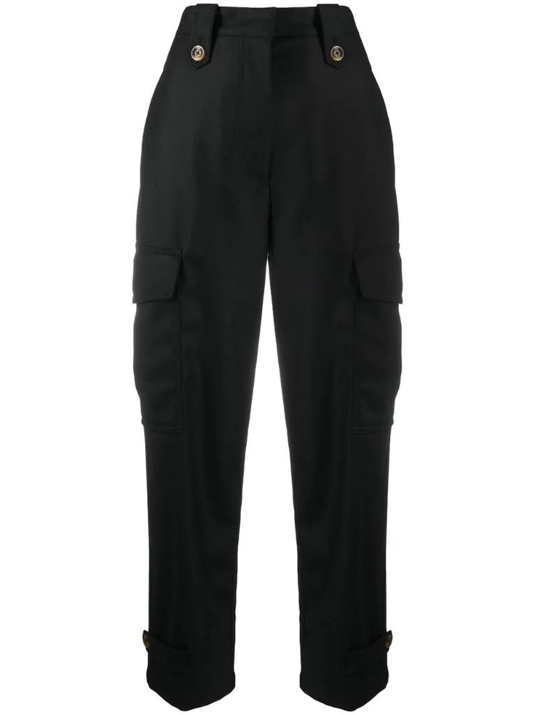 high-waisted crop trousers