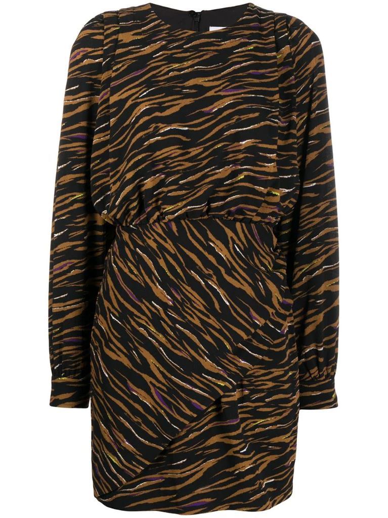 zebra print elasticated waist dress