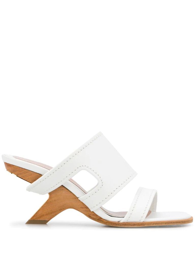 strappy leather mules