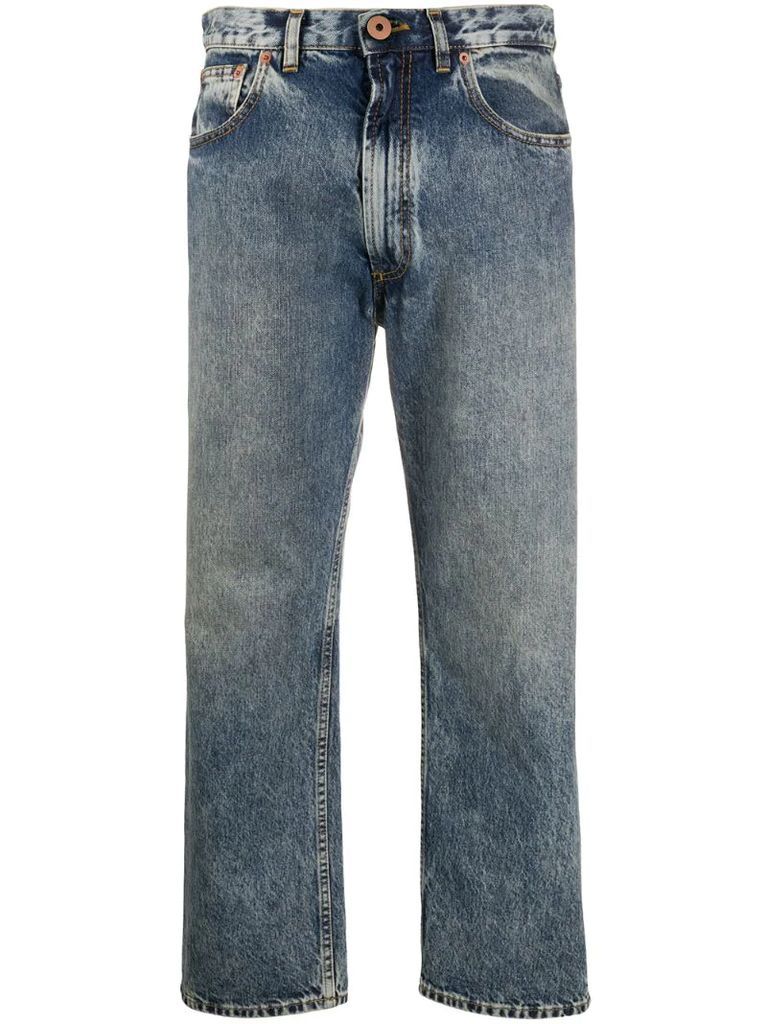 mid-rise cropped leg jeans