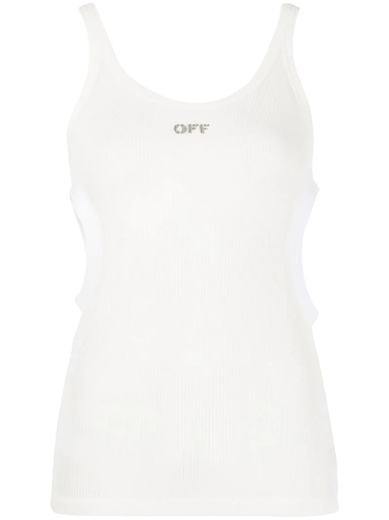 Swiss Cheese cut-out ribbed tank top