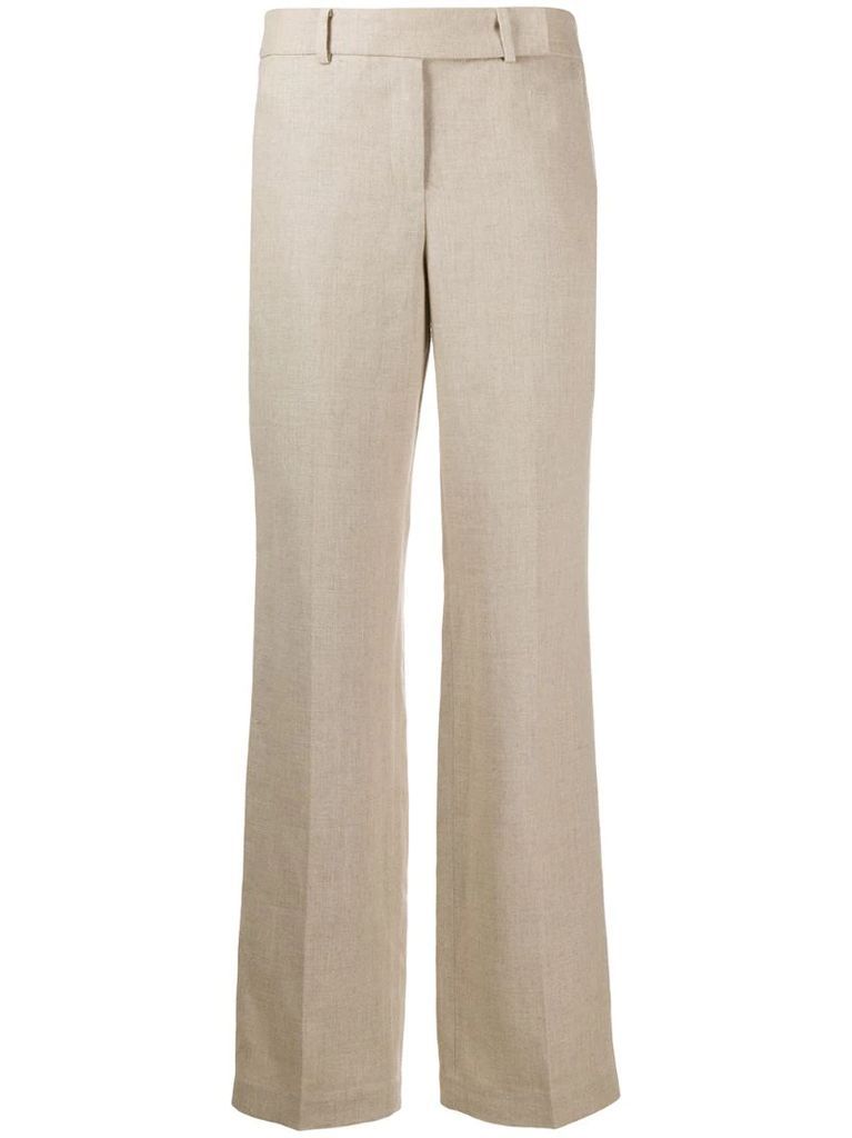 straight-leg linen trousers