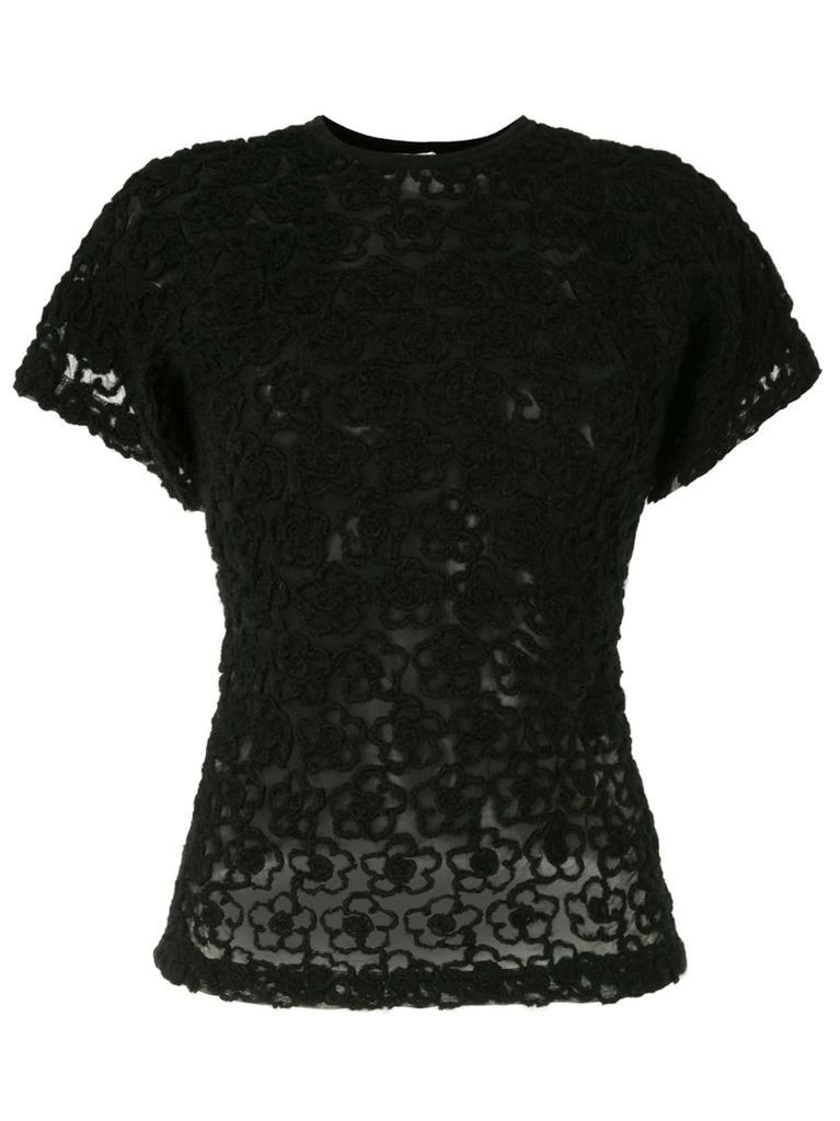 lace panelled T-shirt